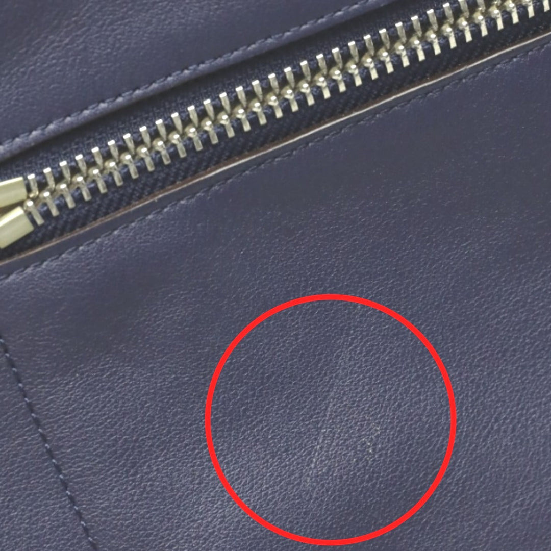 COACH Shoulder Bag F22762 leather Navy Shoulder Bag fringe Crossbody Women Used Authentic