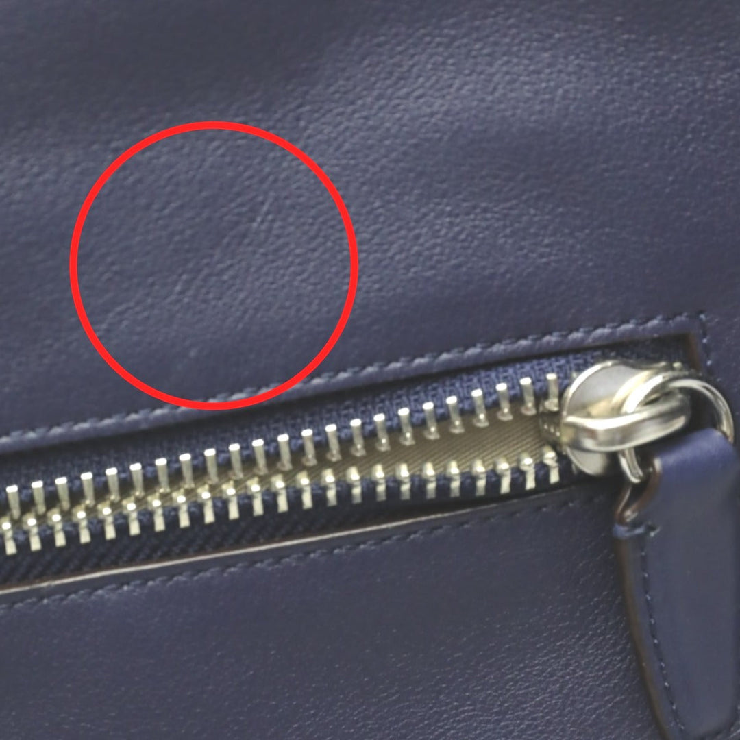 COACH Shoulder Bag F22762 leather Navy Shoulder Bag fringe Crossbody Women Used Authentic