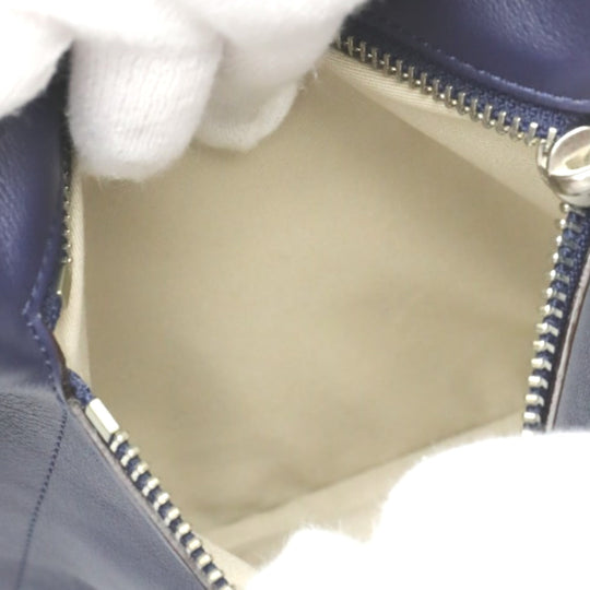 COACH Shoulder Bag F22762 leather Navy Shoulder Bag fringe Crossbody Women Used Authentic