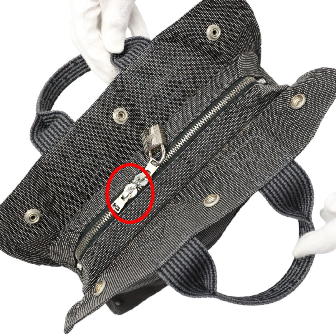HERMES Handbag canvas gray Handbag Her Line unisex(Unisex) Used Authentic