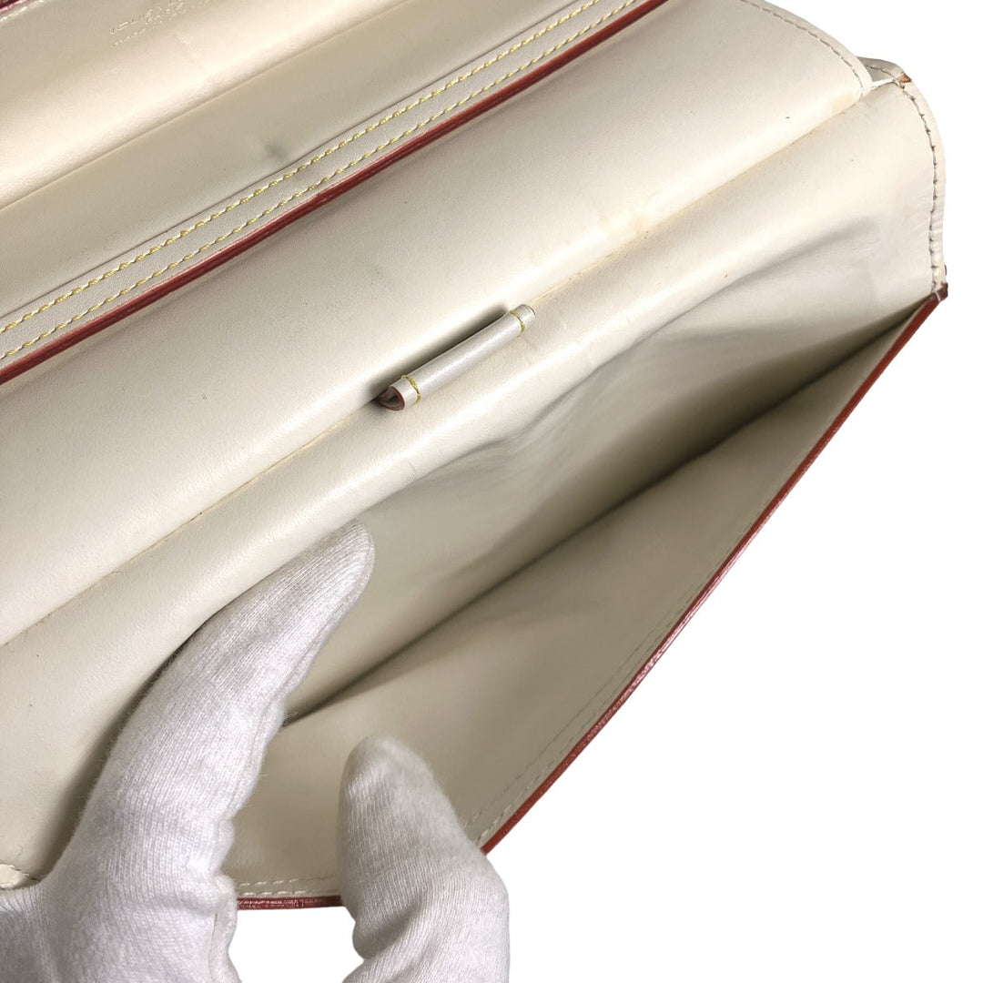 LOUIS VUITTON Long Wallet Purse M91839 Goat leather white Suhali/Bron Porte Tresor International