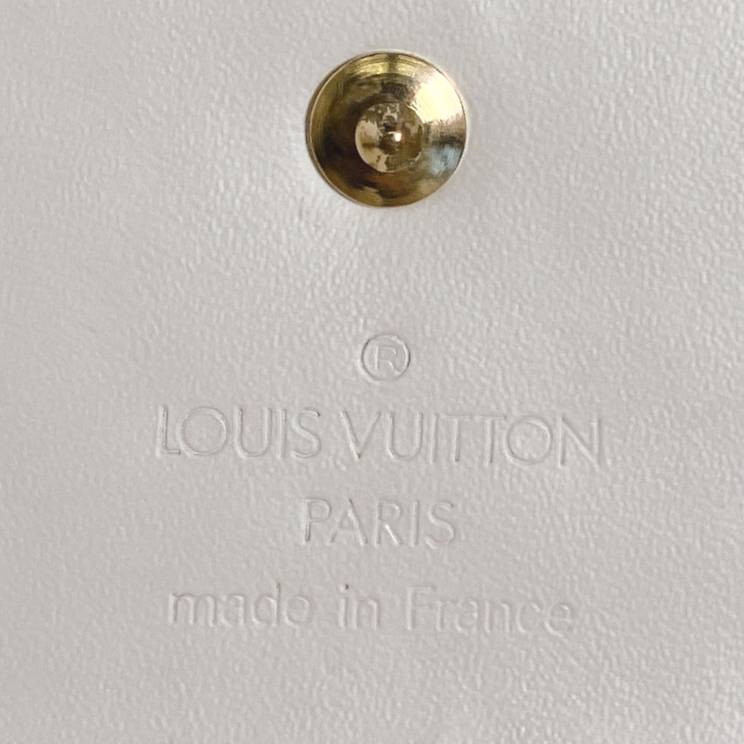 LOUIS VUITTON Long Wallet Purse M91839 Goat leather white Suhali/Bron Porte Tresor International