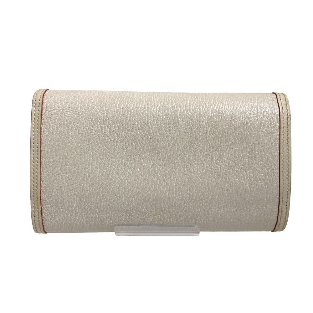 LOUIS VUITTON Long Wallet Purse M91839 Goat leather white Suhali/Bron Porte Tresor International