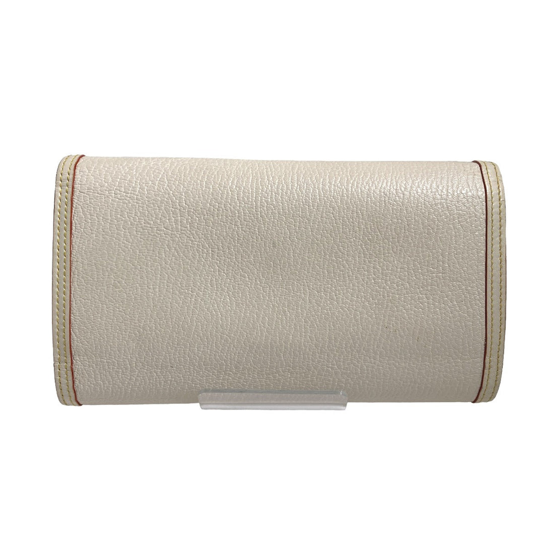 LOUIS VUITTON Long Wallet Purse M91839 Goat leather white Suhali/Bron Porte Tresor International