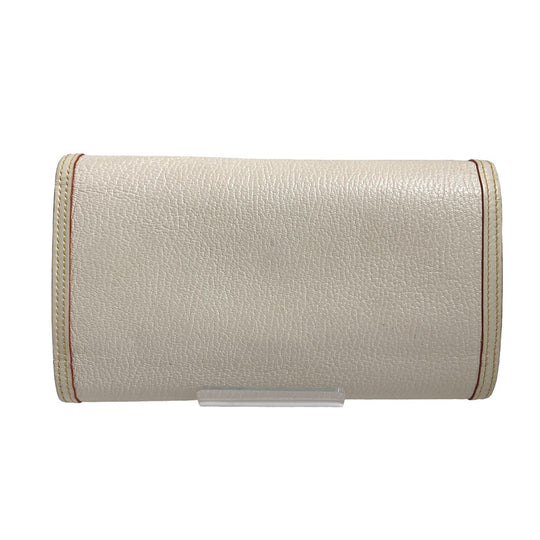 LOUIS VUITTON Long Wallet Purse M91839 Goat leather white Suhali/Bron Porte Tresor International