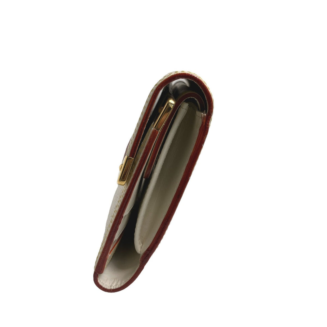 LOUIS VUITTON Long Wallet Purse M91839 Goat leather white Suhali/Bron Porte Tresor International