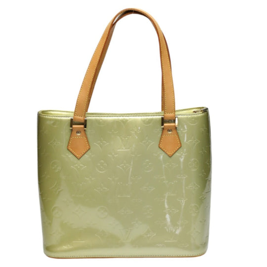 LOUIS VUITTON Tote Bag M91053 Monogram Vernis Silver gray Tote Bag Vernis Houston Women Used Authentic