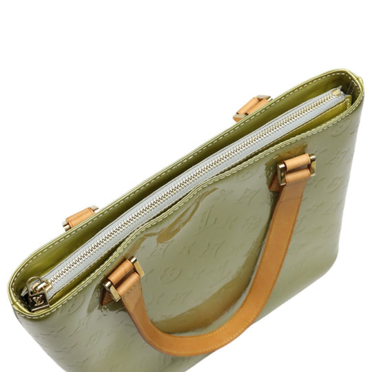 LOUIS VUITTON Tote Bag M91053 Monogram Vernis Silver gray Tote Bag Vernis Houston Women Used Authentic