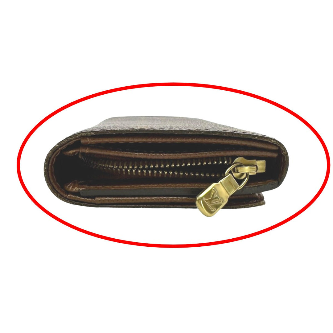 LOUIS VUITTON Bifold Wallet M61736 Monogram canvas Brown L-shaped fastener Monogram Porto Monevier Tresor unisex(Unisex) Used Authentic