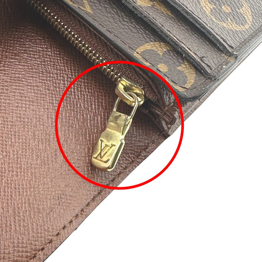 LOUIS VUITTON Long Wallet Purse M60531 Monogram canvas Brown Wallet Monogram Portefeuille Sara unisex(Unisex) Used Authentic