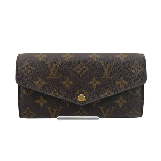 LOUIS VUITTON Long Wallet Purse M60531 Monogram canvas Brown Wallet Monogram Portefeuille Sara unisex(Unisex) Used Authentic