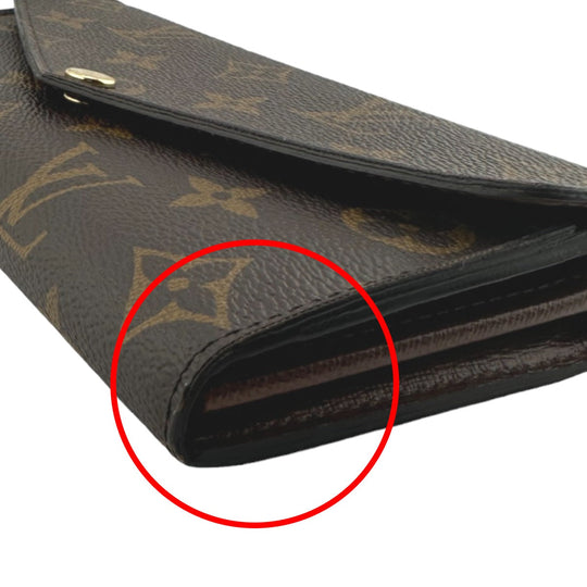 LOUIS VUITTON Long Wallet Purse M60531 Monogram canvas Brown Wallet Monogram Portefeuille Sara unisex(Unisex) Used Authentic