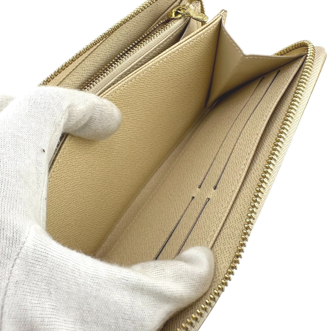 LOUIS VUITTON Long Wallet Purse N60019 Damier Azur Canvas white Zip Around Azur Zippy wallet unisex(Unisex) Used Authentic