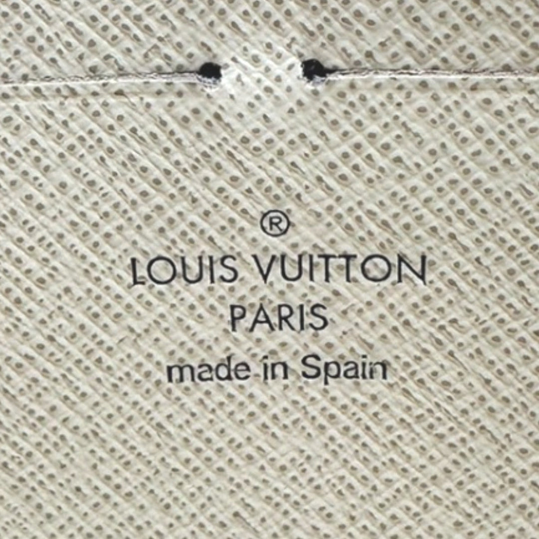 LOUIS VUITTON Long Wallet Purse N60019 Damier Azur Canvas white Zip Around Azur Zippy wallet unisex(Unisex) Used Authentic