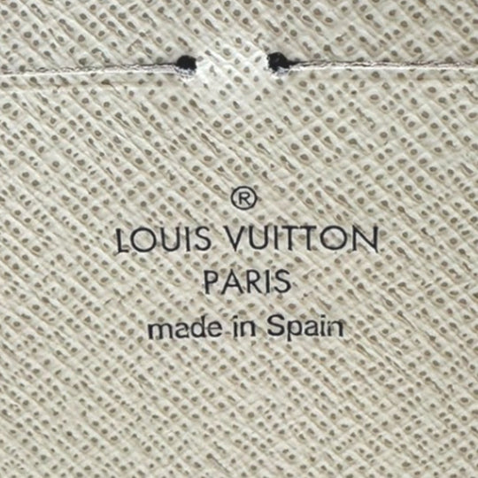 LOUIS VUITTON Long Wallet Purse N60019 Damier Azur Canvas white Zip Around Azur Zippy wallet unisex(Unisex) Used Authentic