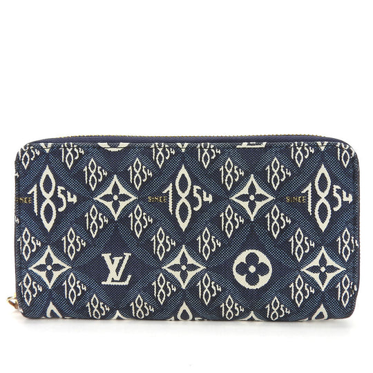 LOUIS VUITTON Long Wallet Purse M80212 Monogram Jaguar blue since1854 Zippy wallet unisex(Unisex) Used Authentic