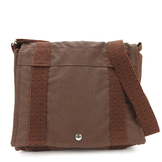 HERMES Shoulder Bag canvas Brown Her Line Bassus PM unisex(Unisex) Used Authentic