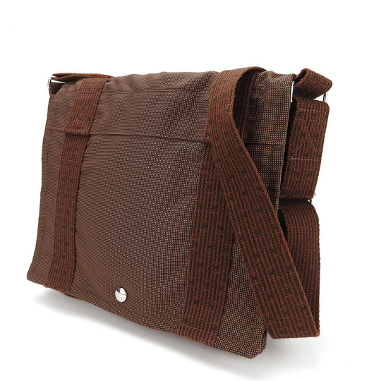 HERMES Shoulder Bag canvas Brown Her Line Bassus PM unisex(Unisex) Used Authentic