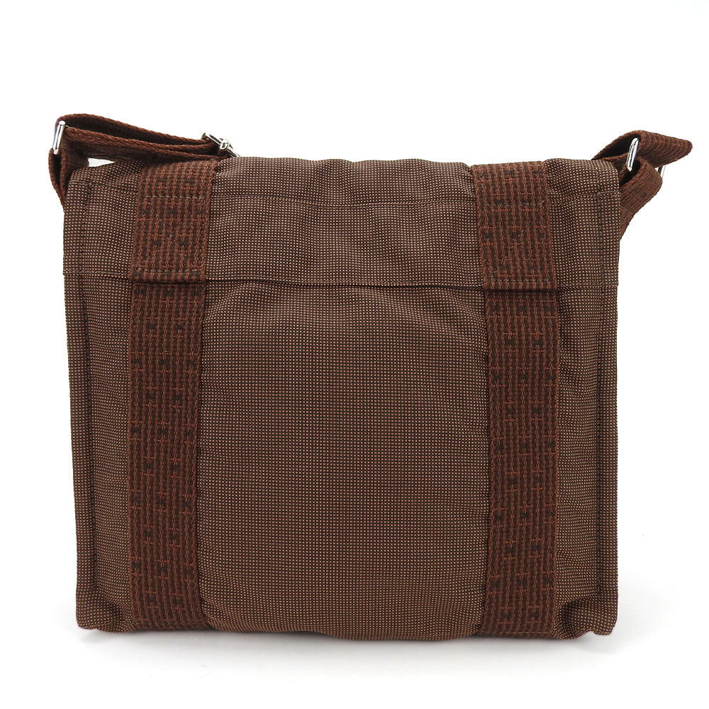 HERMES Shoulder Bag canvas Brown Her Line Bassus PM unisex(Unisex) Used Authentic