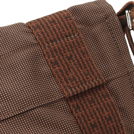 HERMES Shoulder Bag canvas Brown Her Line Bassus PM unisex(Unisex) Used Authentic