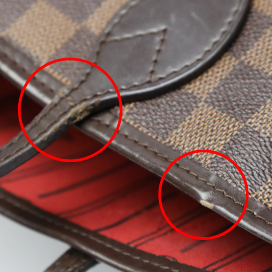 LOUIS VUITTON Tote Bag N51105 Damier canvas, leather Brown Shoulder Damier Neverfull MM Women Used Authentic