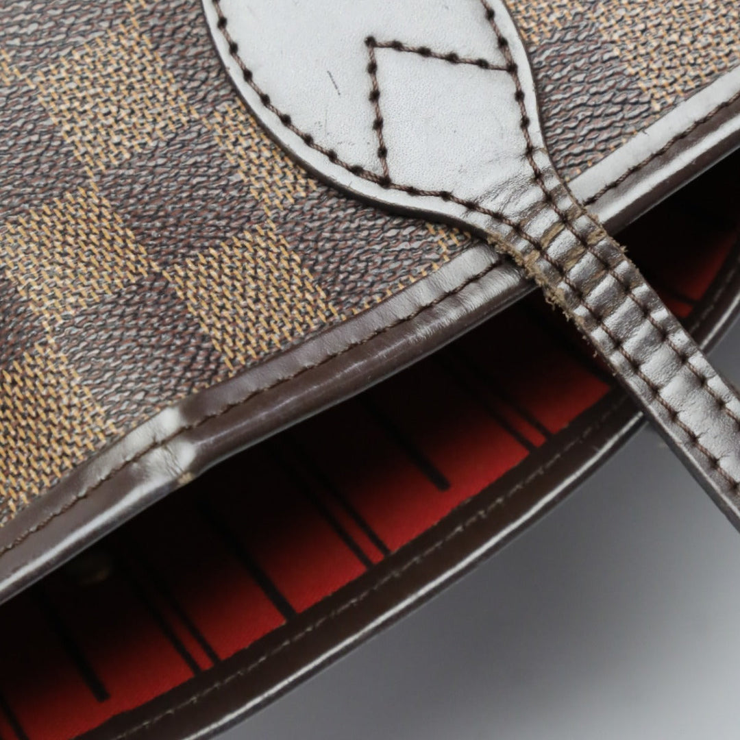 LOUIS VUITTON Tote Bag N51105 Damier canvas, leather Brown Shoulder Damier Neverfull MM Women Used Authentic