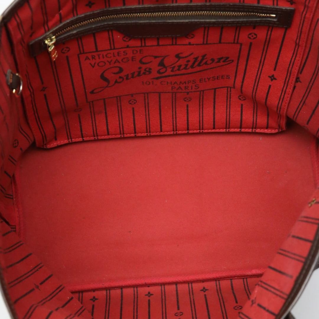 LOUIS VUITTON Tote Bag N51105 Damier canvas, leather Brown Shoulder Damier Neverfull MM Women Used Authentic