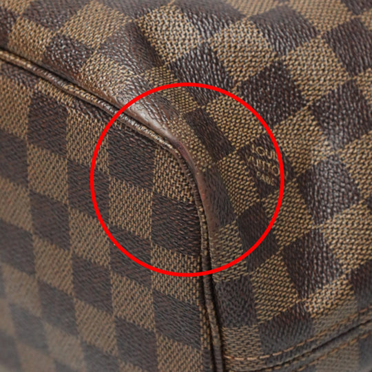 LOUIS VUITTON Tote Bag N51105 Damier canvas, leather Brown Shoulder Damier Neverfull MM Women Used Authentic