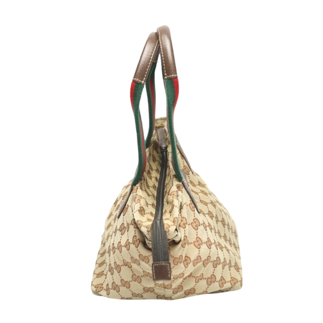 GUCCI Handbag 131228 GG canvas beige Tote Bag Sherry line Women Used Authentic