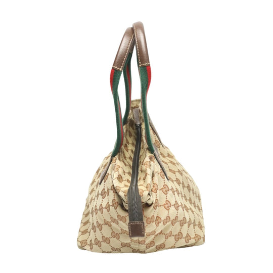 GUCCI Handbag 131228 GG canvas beige Tote Bag Sherry line Women Used Authentic
