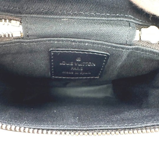LOUIS VUITTON Pouch M46550 Monogram grass leather Brown Waist pouch Monogram Glace Ray mens Used Authentic