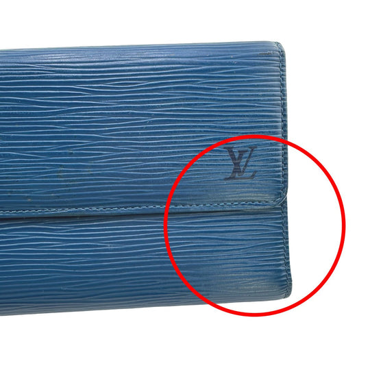 LOUIS VUITTON Long Wallet Purse M63385 Epi Leather Toledo Blue Long Wallet Purse Epi Porte Tresor Women(Unisex) Used Authentic