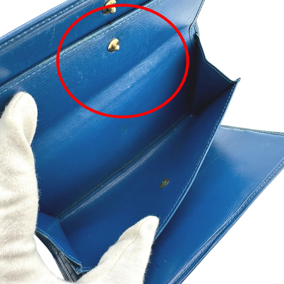 LOUIS VUITTON Long Wallet Purse M63385 Epi Leather Toledo Blue Long Wallet Purse Epi Porte Tresor Women(Unisex) Used Authentic