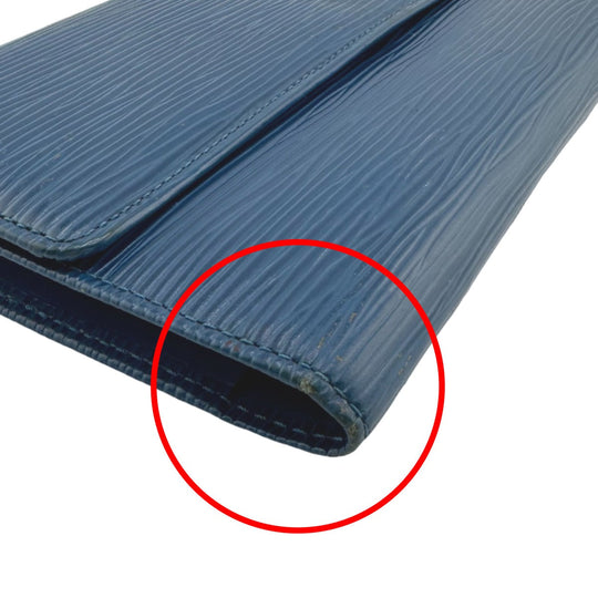 LOUIS VUITTON Long Wallet Purse M63385 Epi Leather Toledo Blue Long Wallet Purse Epi Porte Tresor Women(Unisex) Used Authentic