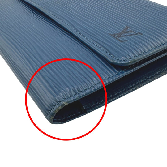 LOUIS VUITTON Long Wallet Purse M63385 Epi Leather Toledo Blue Long Wallet Purse Epi Porte Tresor Women(Unisex) Used Authentic