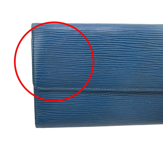 LOUIS VUITTON Long Wallet Purse M63385 Epi Leather Toledo Blue Long Wallet Purse Epi Porte Tresor Women(Unisex) Used Authentic