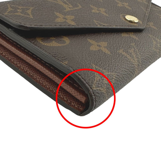 LOUIS VUITTON Long Wallet Purse M60531 Monogram canvas Brown Wallet Monogram Portefeuille Sara Women Used Authentic