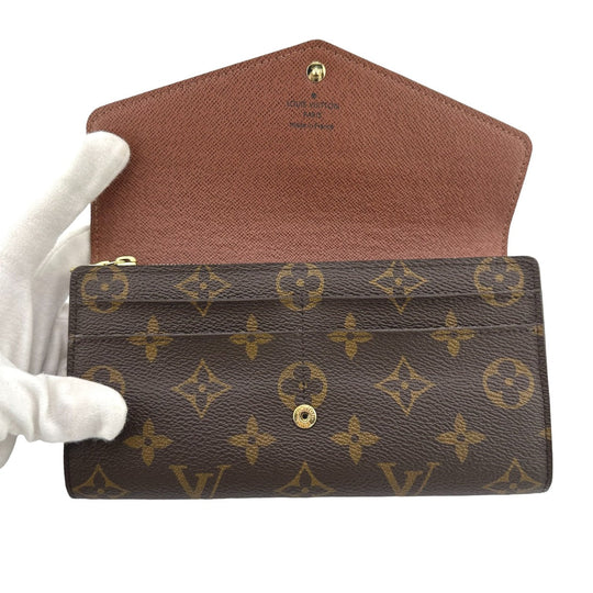 LOUIS VUITTON Long Wallet Purse M60531 Monogram canvas Brown Wallet Monogram Portefeuille Sara Women Used Authentic