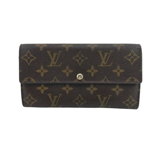 LOUIS VUITTON Long Wallet Purse M61734 Monogram canvas Brown Long Wallet with Zipper Monogram Portefeuille Sara Women(Unisex) Used Authentic