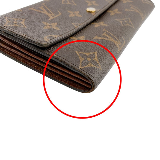 LOUIS VUITTON Long Wallet Purse M61734 Monogram canvas Brown Long Wallet with Zipper Monogram Portefeuille Sara Women(Unisex) Used Authentic