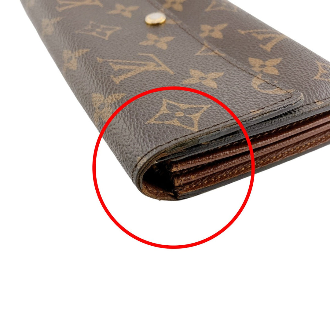 LOUIS VUITTON Long Wallet Purse M61734 Monogram canvas Brown Long Wallet with Zipper Monogram Portefeuille Sara Women(Unisex) Used Authentic