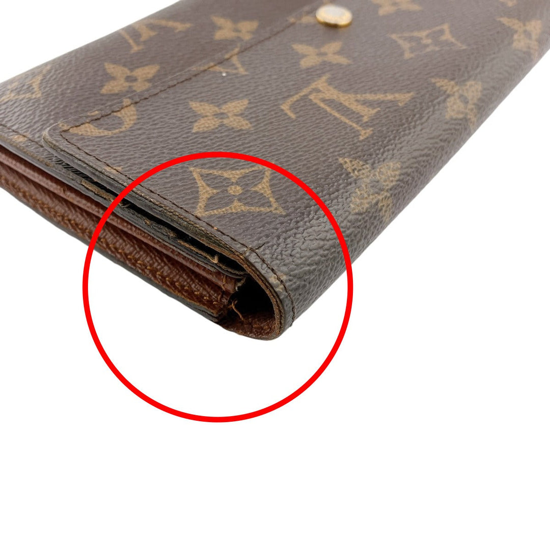 LOUIS VUITTON Long Wallet Purse M61734 Monogram canvas Brown Long Wallet with Zipper Monogram Portefeuille Sara Women(Unisex) Used Authentic