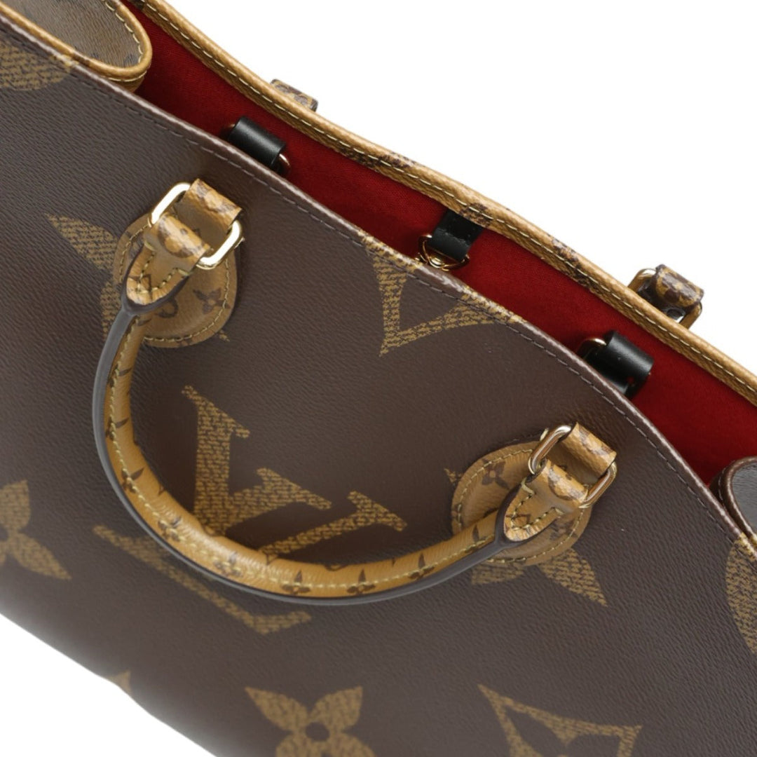 LOUIS VUITTON Tote Bag M45321 Monogram canvas Brown Tote Bag Monogram On the Go MM Women Used Authentic