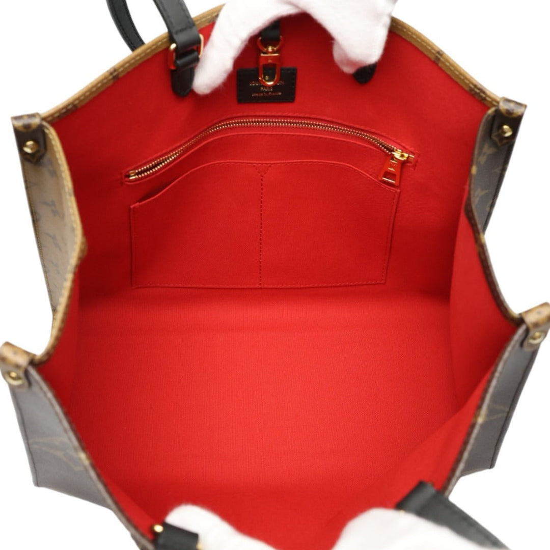 LOUIS VUITTON Tote Bag M45321 Monogram canvas Brown Tote Bag Monogram On the Go MM Women Used Authentic