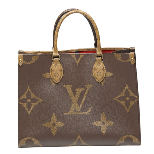 LOUIS VUITTON Tote Bag M45321 Monogram canvas Brown Tote Bag Monogram On the Go MM Women Used Authentic