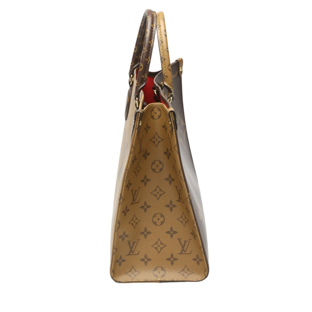 LOUIS VUITTON Tote Bag M45321 Monogram canvas Brown Tote Bag Monogram On the Go MM Women Used Authentic