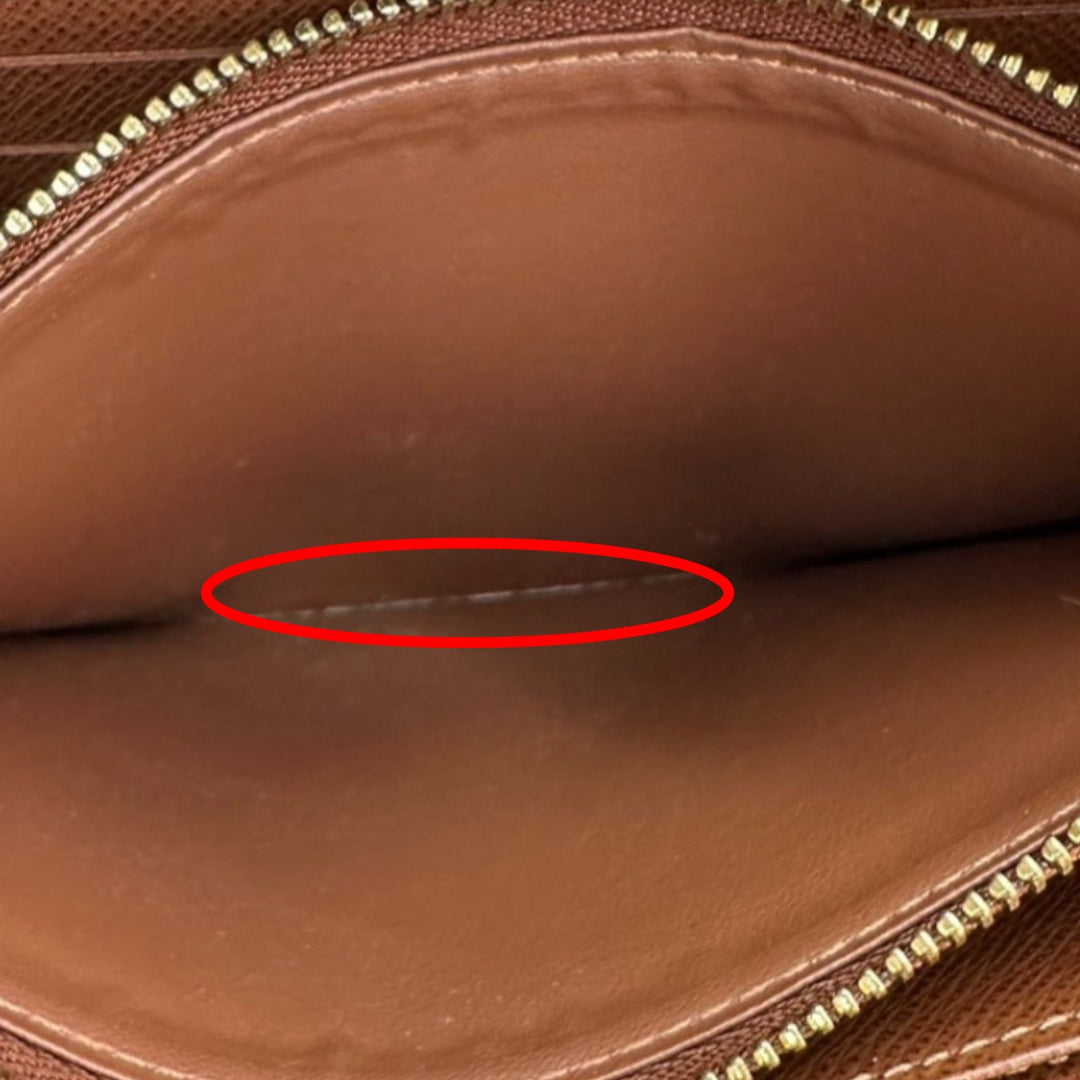 LOUIS VUITTON Long Wallet Purse M42616 Monogram canvas Brown Zip Around Monogram Zippy wallet mens(Unisex) Used Authentic