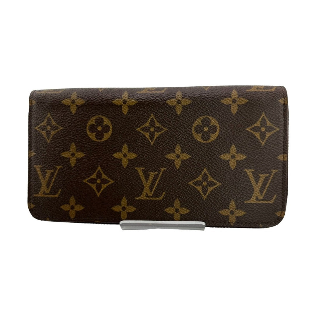 LOUIS VUITTON Long Wallet Purse M42616 Monogram canvas Brown Zip Around Monogram Zippy wallet mens(Unisex) Used Authentic