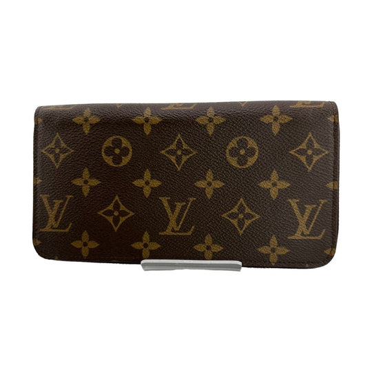 LOUIS VUITTON Long Wallet Purse M42616 Monogram canvas Brown Zip Around Monogram Zippy wallet mens(Unisex) Used Authentic