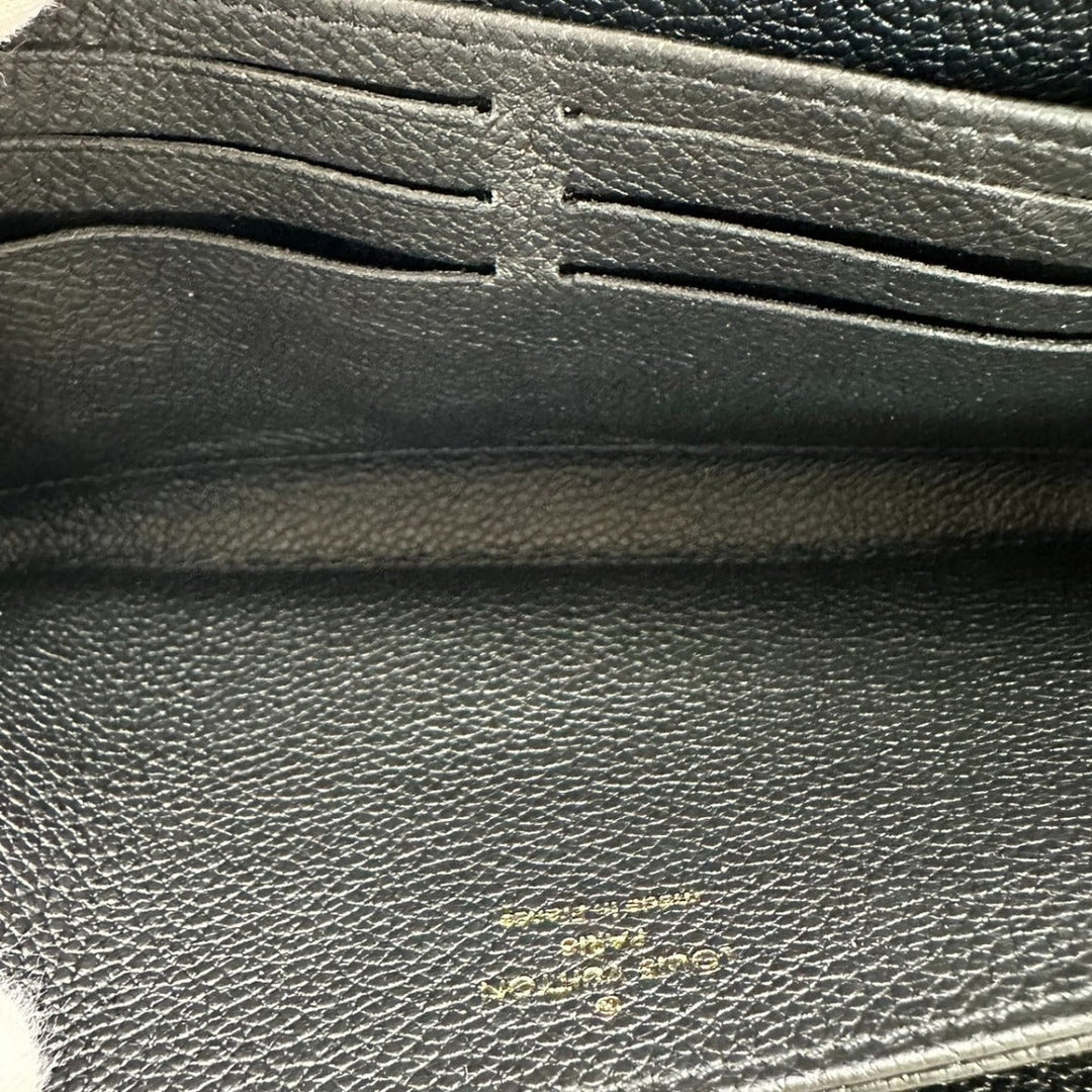 LOUIS VUITTON Long Wallet Purse M80481 Monogram Ann Platt Black beige Zip Around Ann Platt Zippy wallet Women Used Authentic
